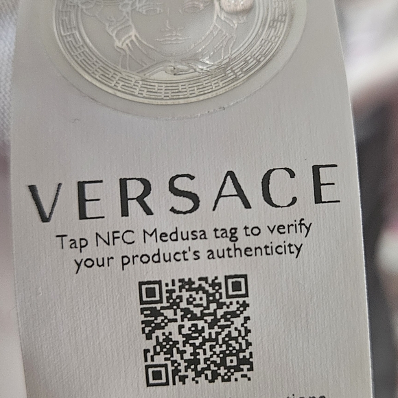 NWT Men's Versace Silver Baroque T-shirt White Short Sleeve Size 2XL - Picture 5 of 6